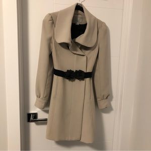 H&M Dress Coat with Belt - Light Beige